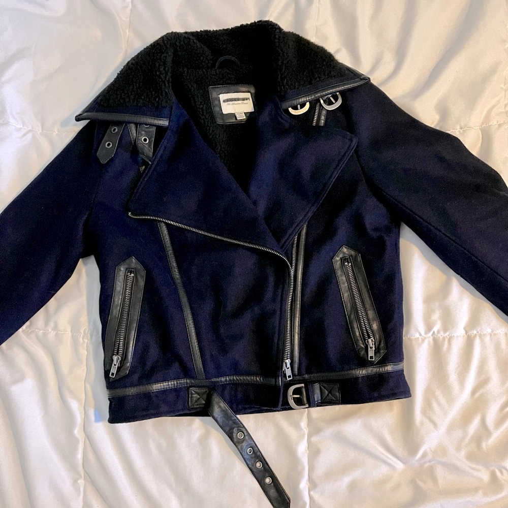 I Love H81 Stylish navy bomber jacket
